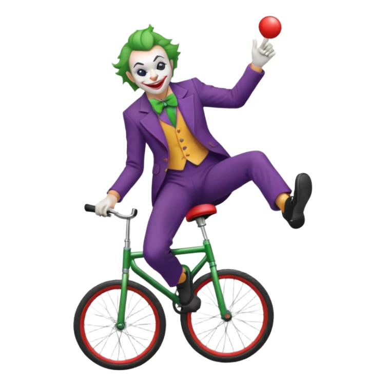 Unicyclist Joker with one wheel  sticker
