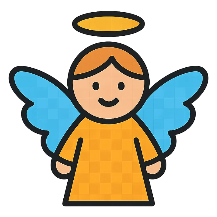 angel with wings and halo sticker