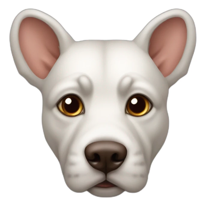 Cabeza de Perra de raza ratonero bodeguero con grandes orejas puntiagudas completamente levantadas, con manto blanco y manchas marrones en la cabeza sticker