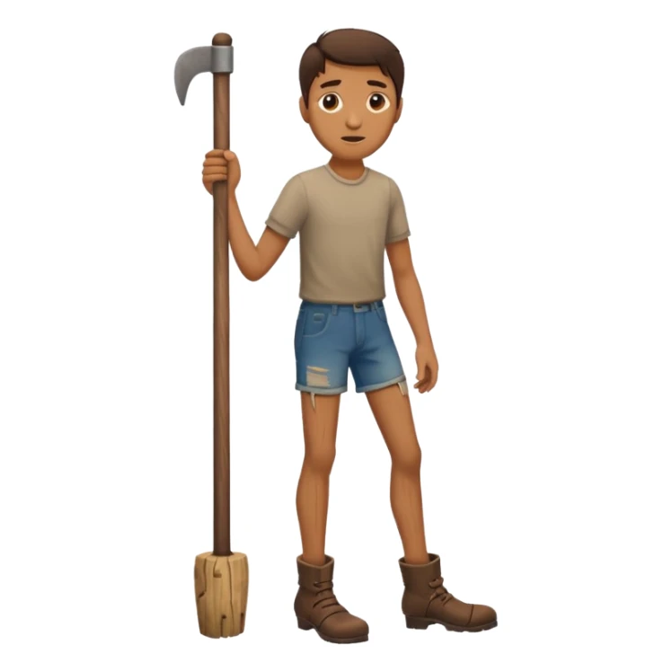 male wooden leg sticker