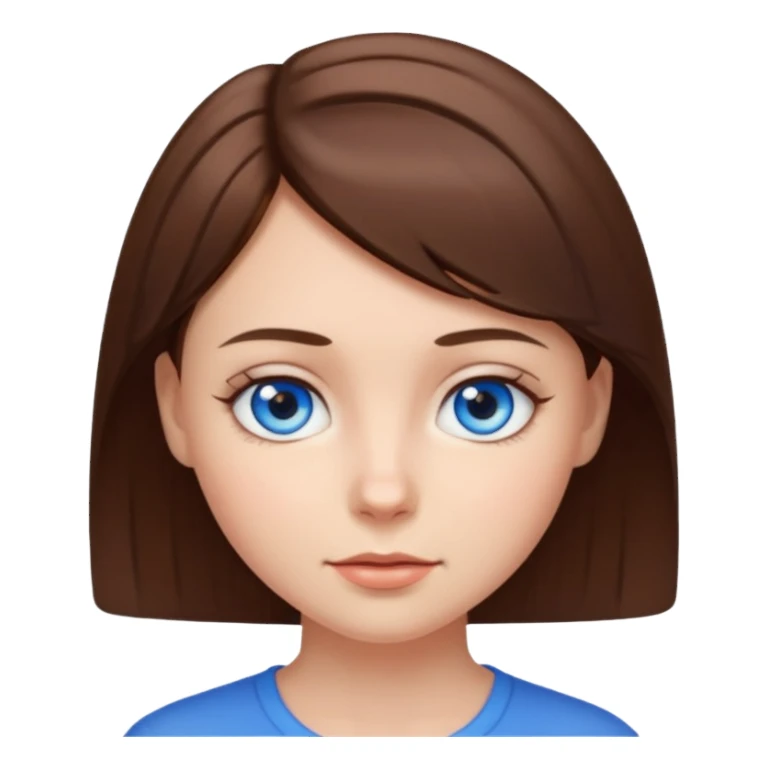 Chica de pelo corto color café y con los ojos azules sticker