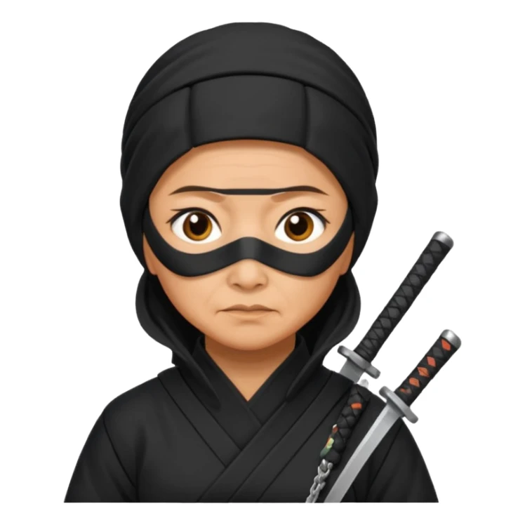 filipino grandmother ninja working in GenAI sticker