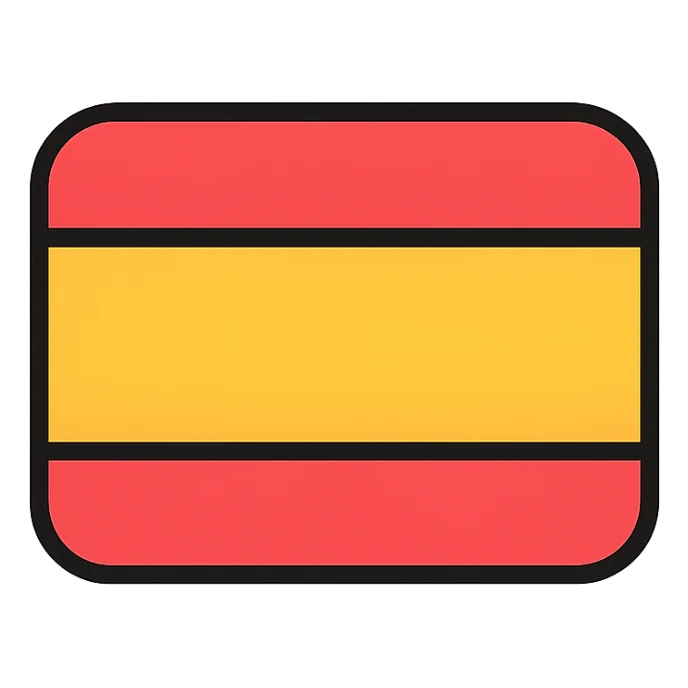 flag of Spain, modern colors, no coat of arms, clean design, vector style sticker