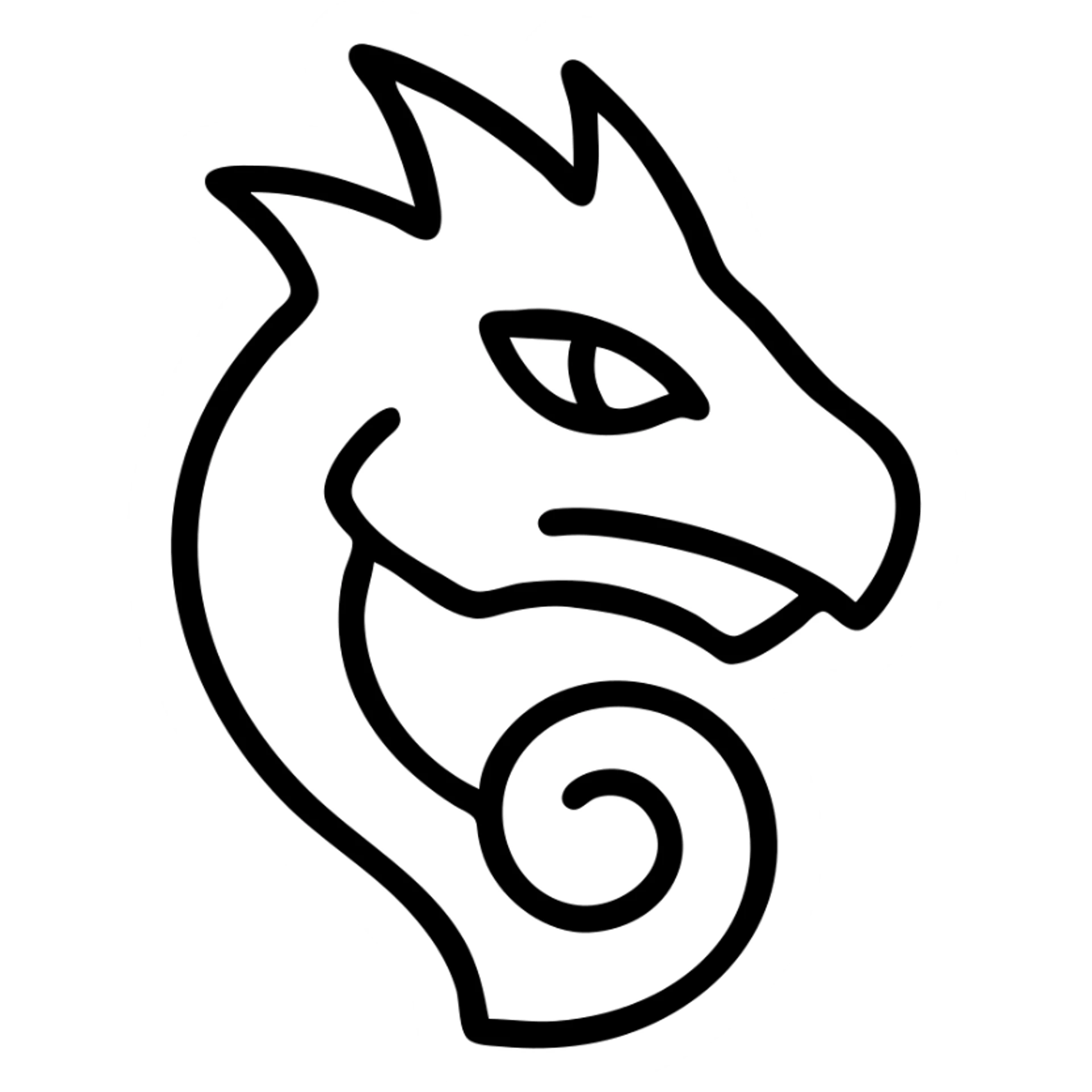 Argonian symbol from The Elder Scrolls Online, minimal, geometric, reptilian, fantasy game icon sticker