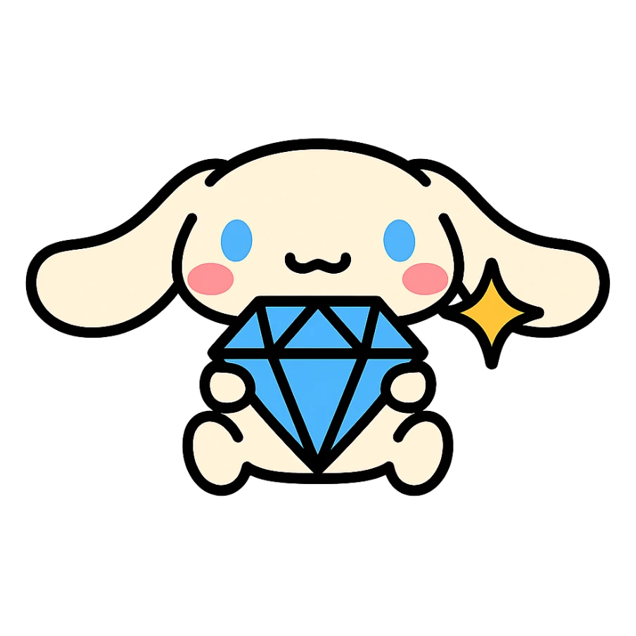 Cinnamoroll holding a sparkling diamond sticker