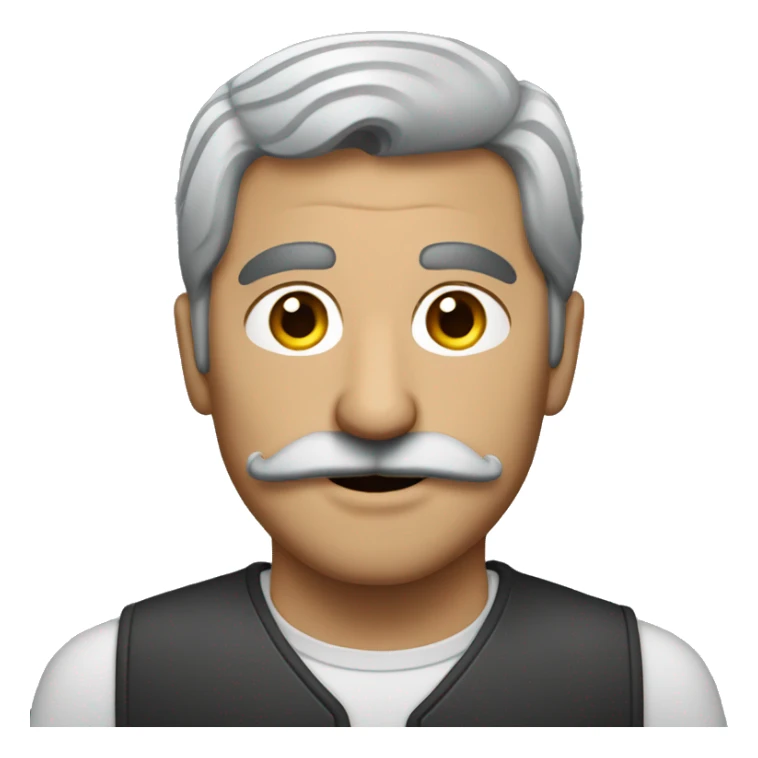 semi-gray-haired Armenian with a mustache sticker