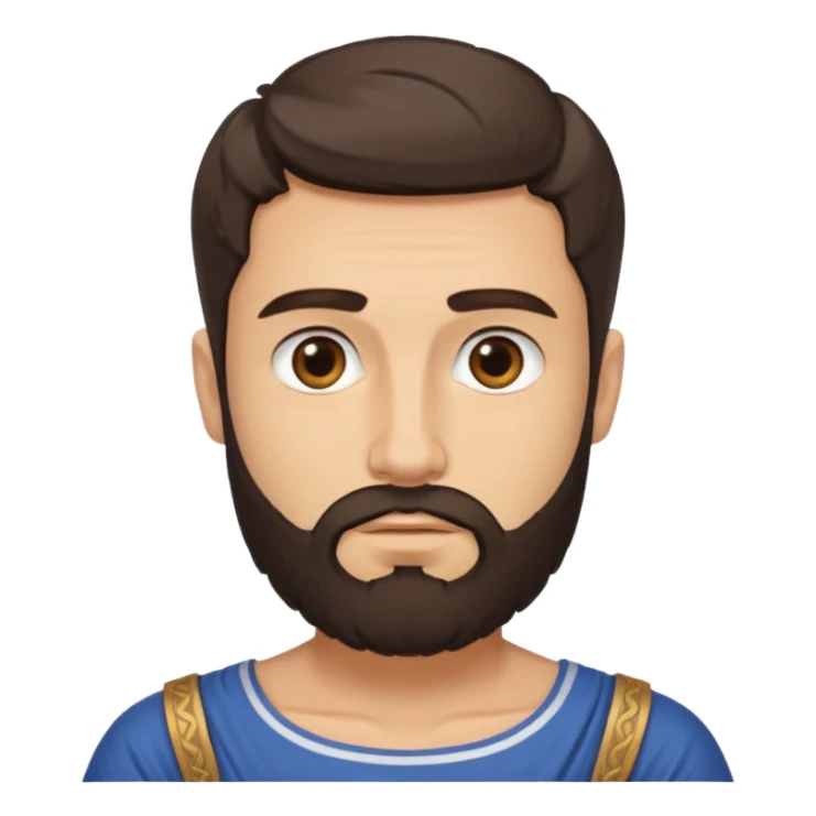 white ancient greek young man with beard sticker