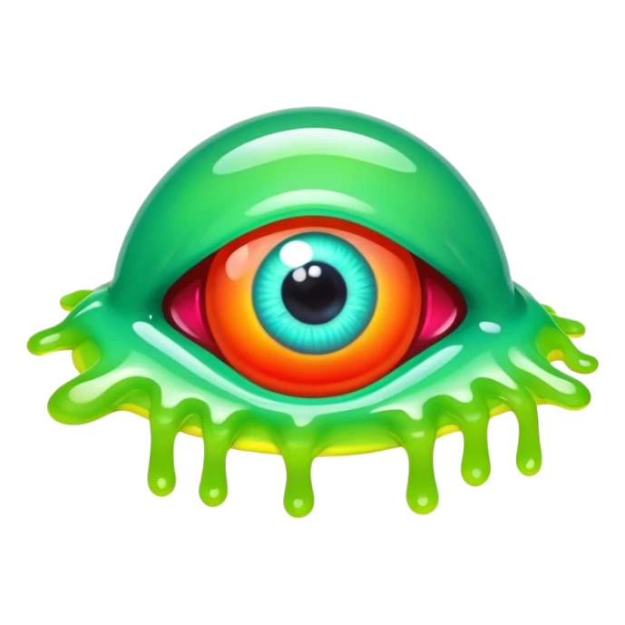 gummy neon melting eyeball sticker