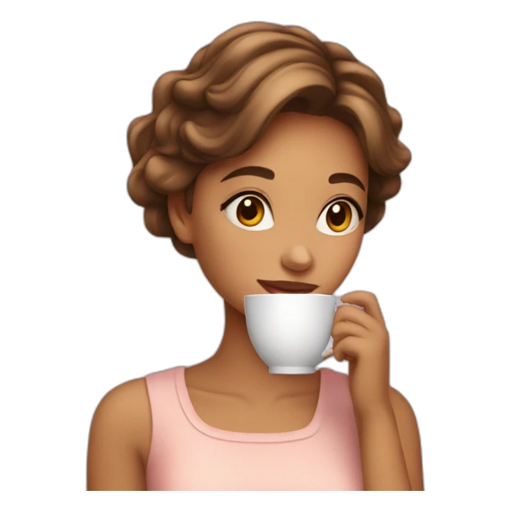Girl sipping on tea sticker