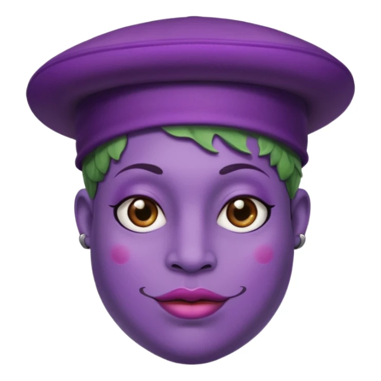 eggplant with hat and face tattoed  sticker
