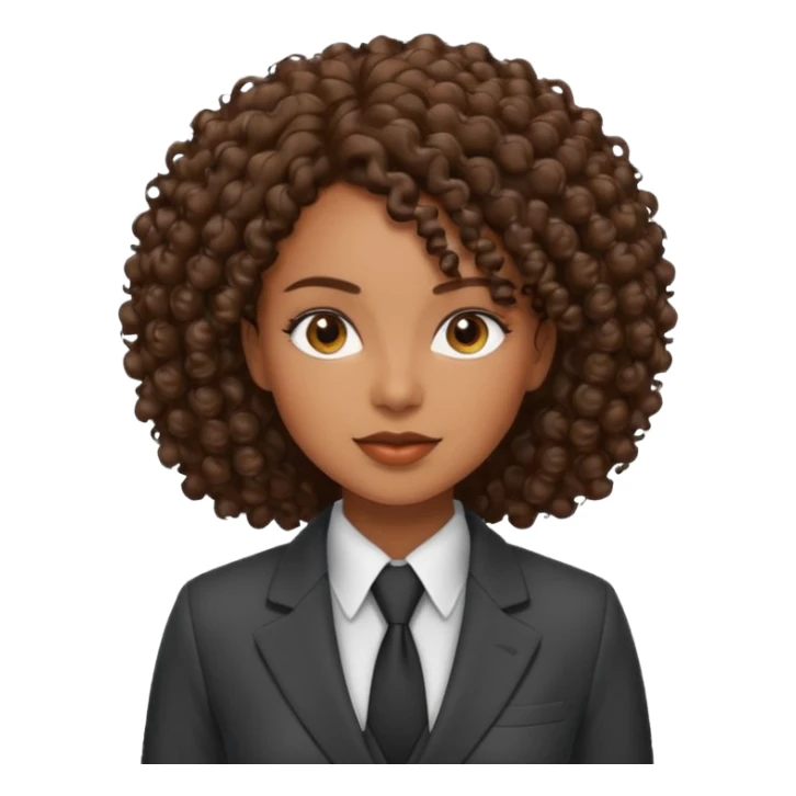 curly-haired black woman in a suit sticker