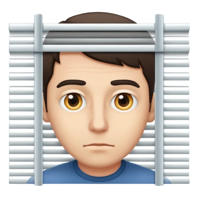 Male peeking behind the blinds  sticker