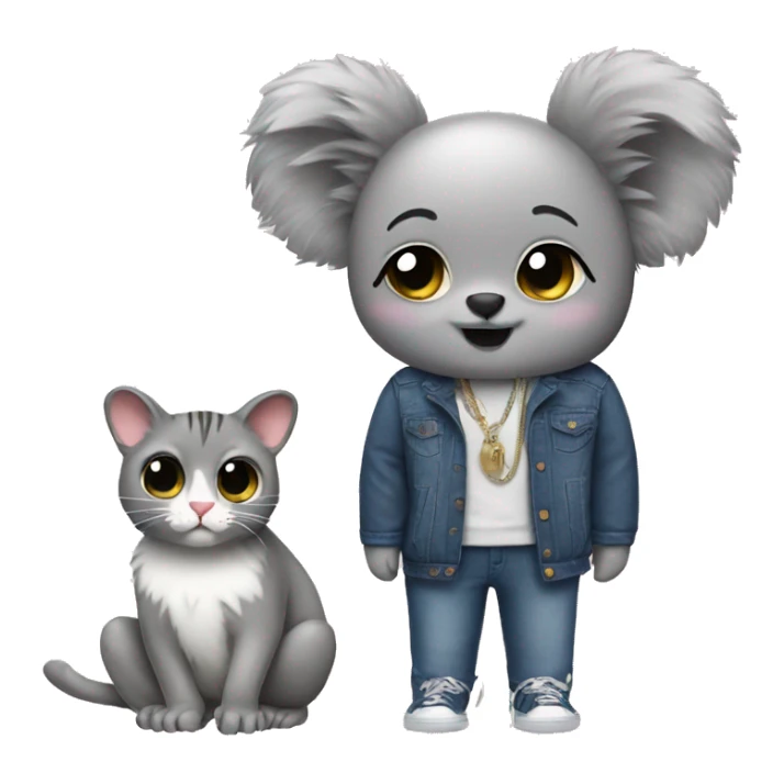 Fashion koala with a cat sticker
