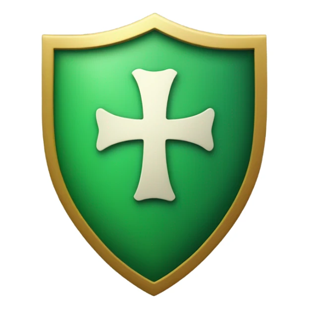 Create an emoji of a green scalloped shield that has check mark in the center sticker
