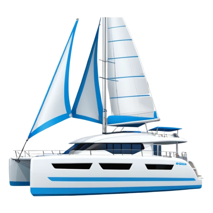 make a 50ft catamaran lagoon styled faceing to the right  sticker