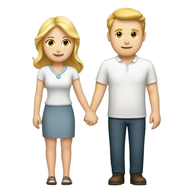 one white woman and one white man holding hands sticker