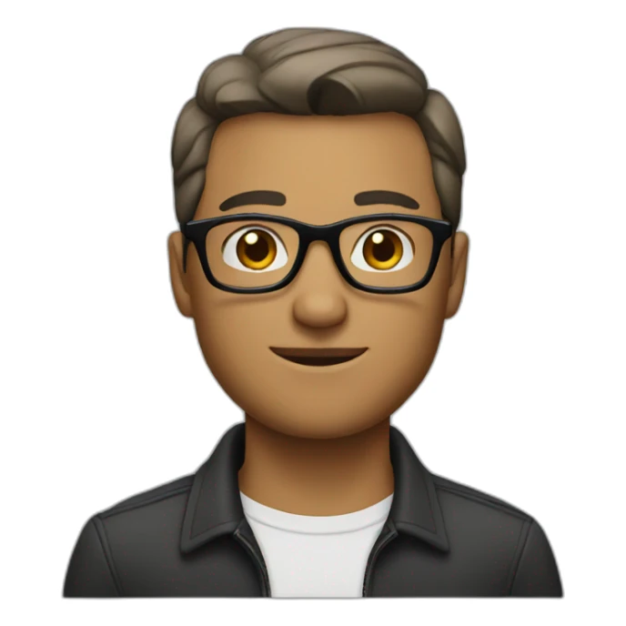 Man with classic haircut and glasses sticker