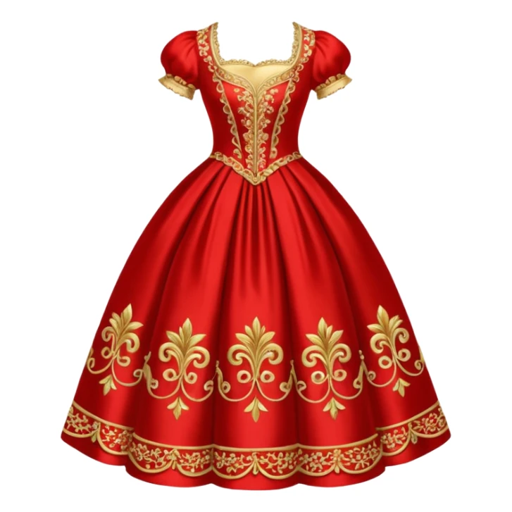 rococó dress rojo con dorado sticker