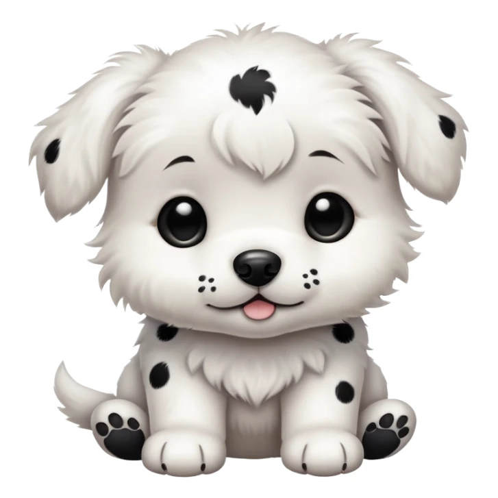 White auntie puppy with black spots sticker