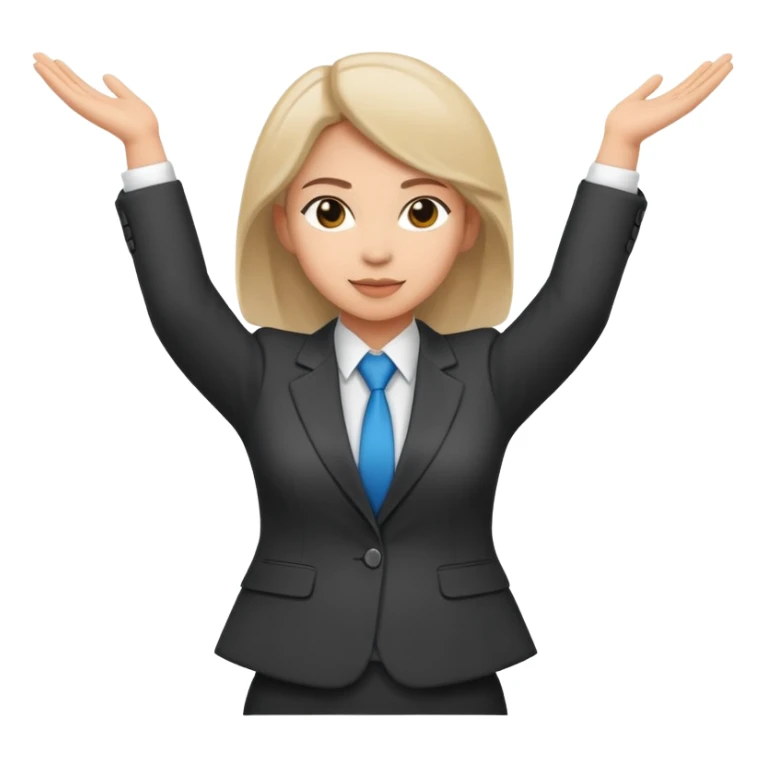 Female accountant spreading arms to the sides sticker