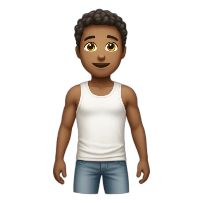 boy in undershirt sticker