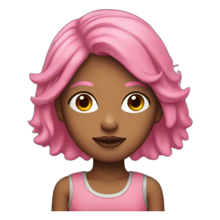 a girl, woke, pink hair, activist, flat, emoji sticker