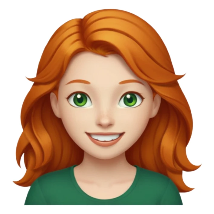 Gorgeous Ginger girl with green eyes head thrown back joyous smile sticker