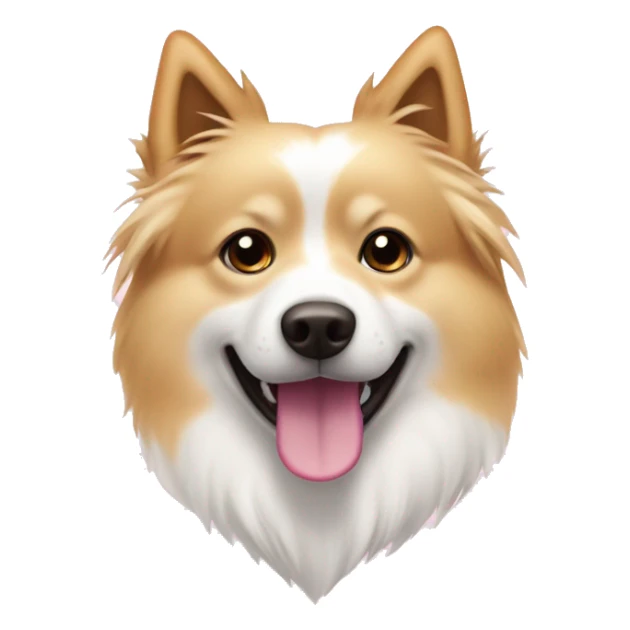 White and blonde spots spitz in a pink heart sticker