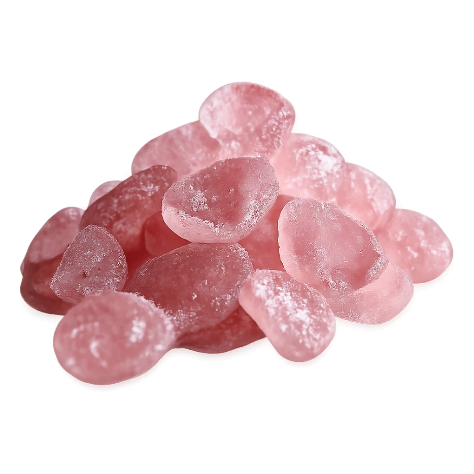 Keep the fantasy pink crystal candy on a transparent background with no background visible. sticker