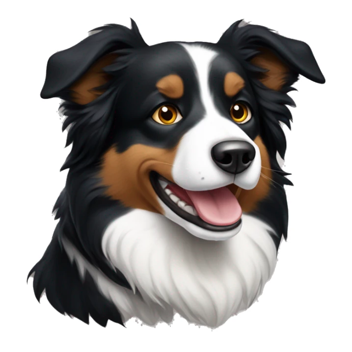 border collie con la mitad de la cara negra sticker