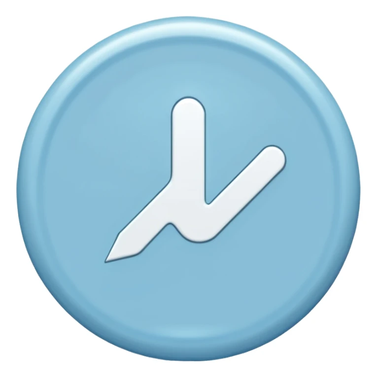 Light blue circle with white tick in the middle sticker