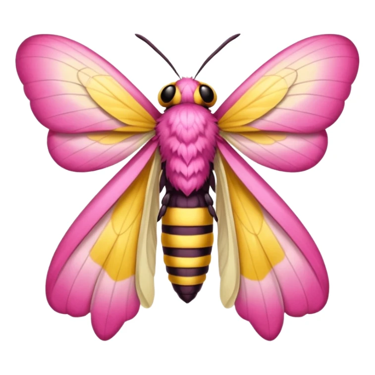 Can you generate a Dryocampa rubicunda a.k.a Rosy maple moth emoji sticker