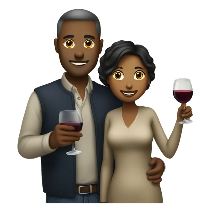 man and woman drinking wine sticker