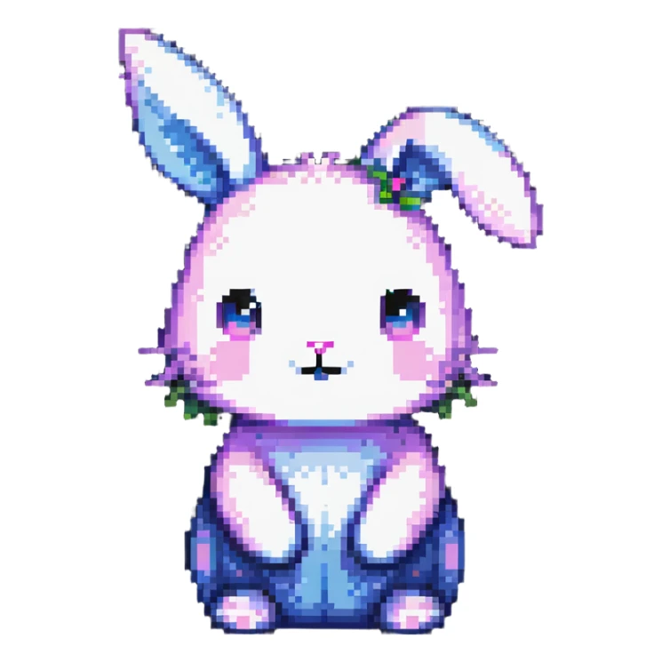 kawaii bunny with gentle gradients sticker