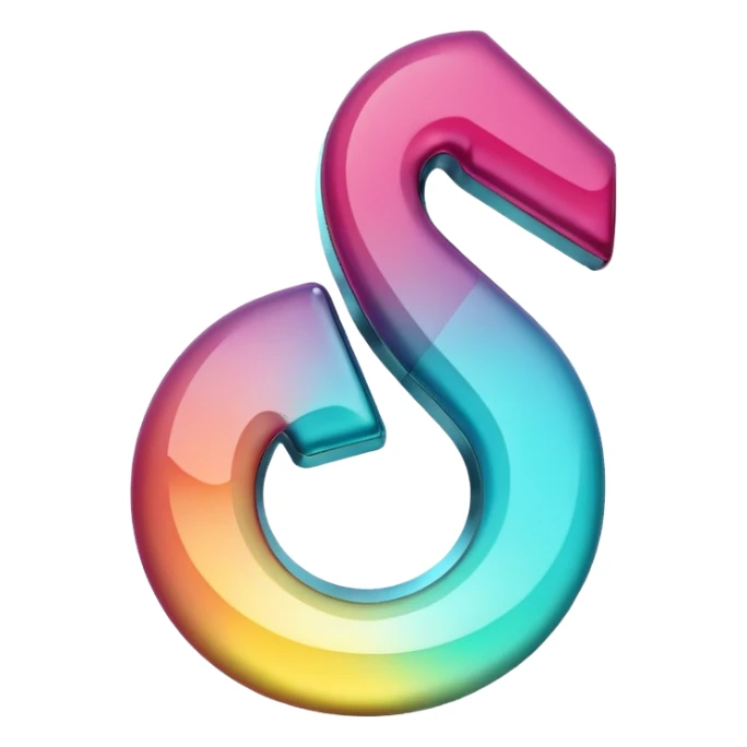 tiktok logo thats glowing transparent background but make it shiny glow sticker