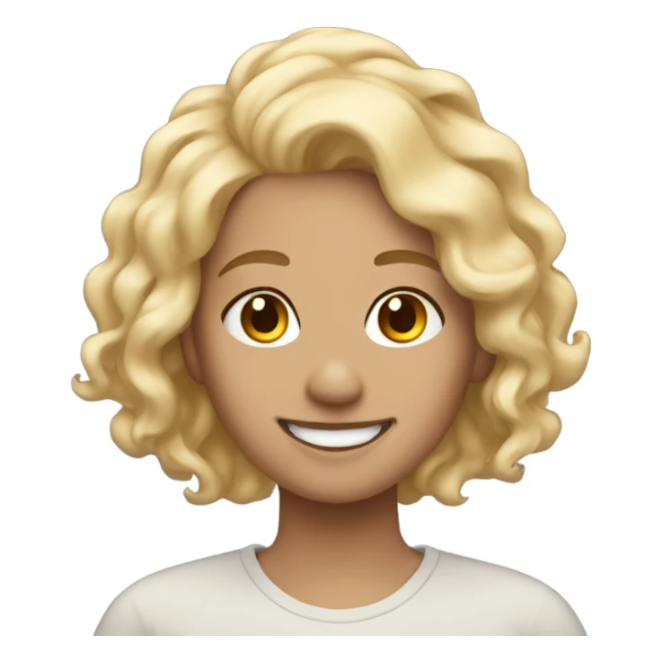 smiling trans girl with windy blonde hair sticker