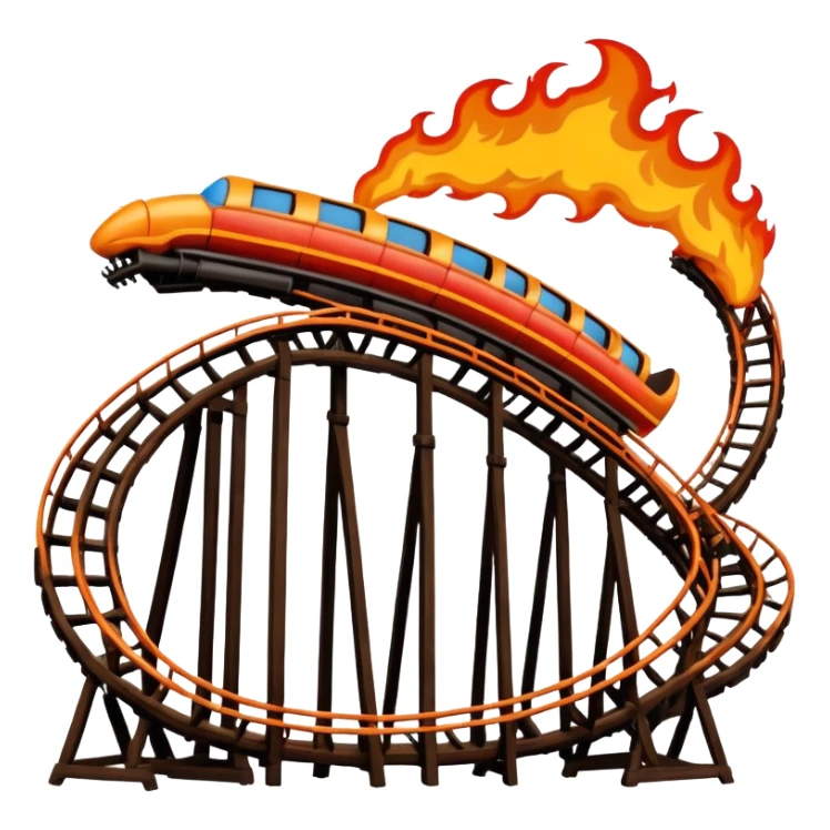 super Dangerous wood Roller Coaster with fire sticker