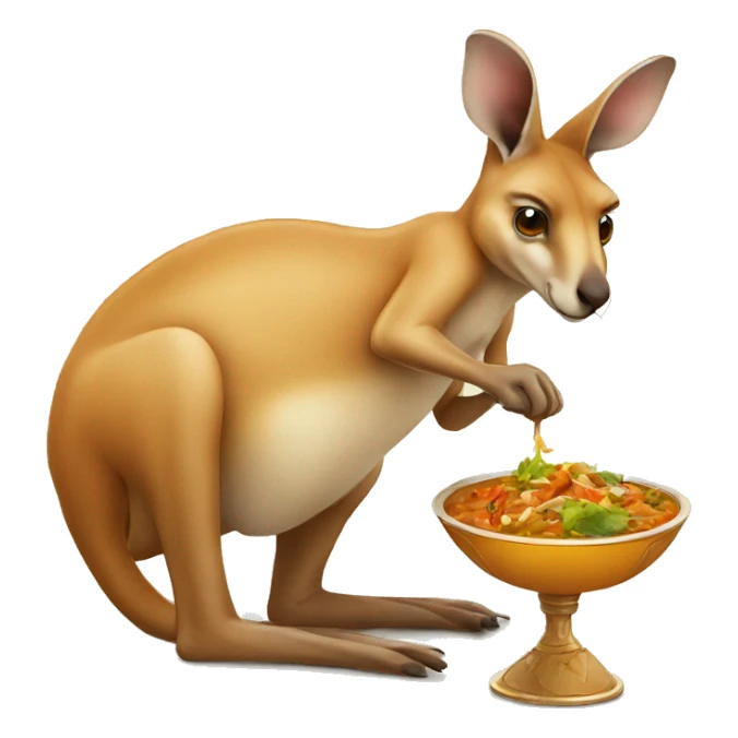 kangaroo eating indian food sticker