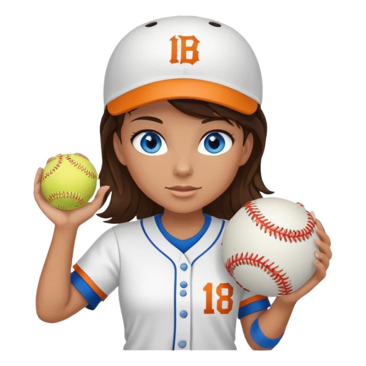Brunette girl tall with blue eyes and plays softball sticker
