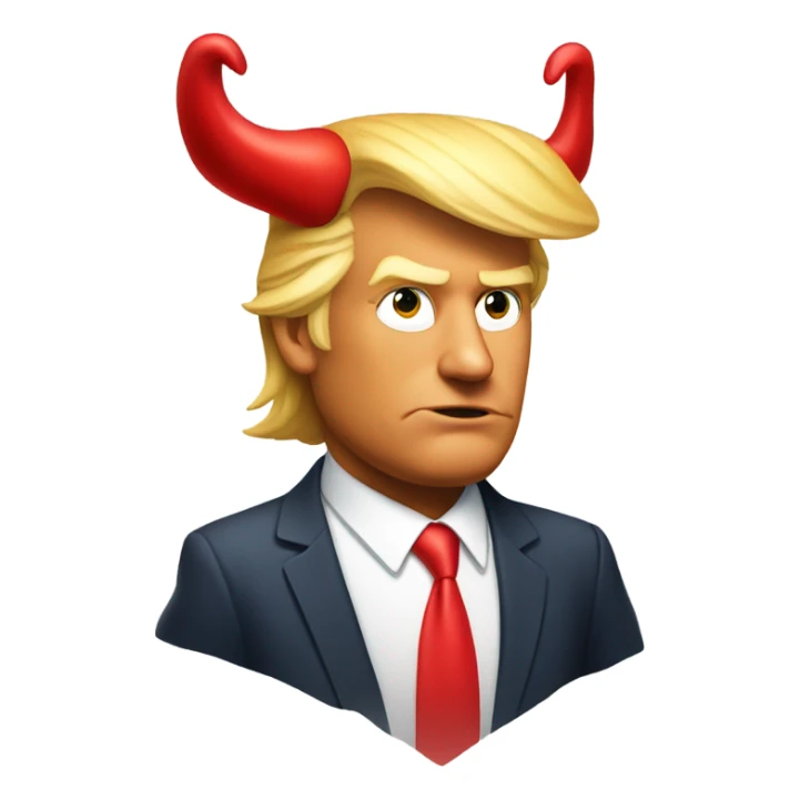 Donald trump with red horns and tail sticker