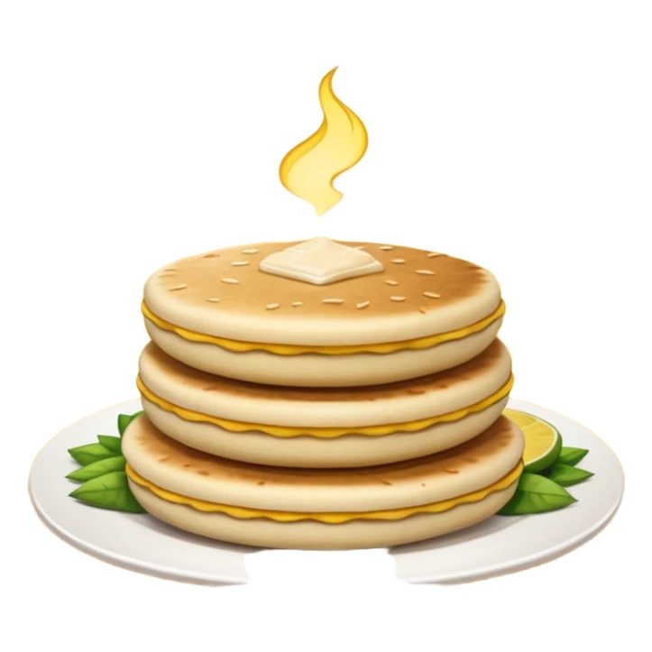 party table decorated all over with colombian arepas,  sticker