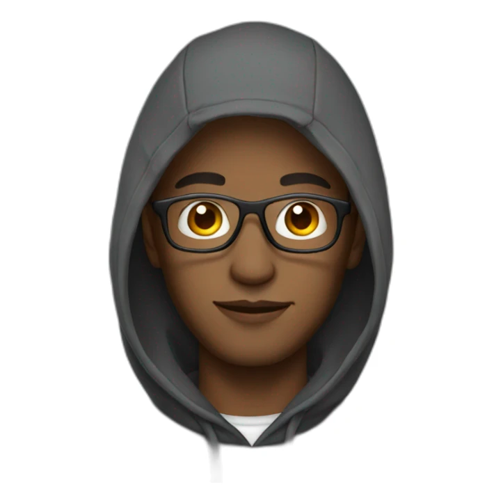 Man wearing hoodie and glasses sticker
