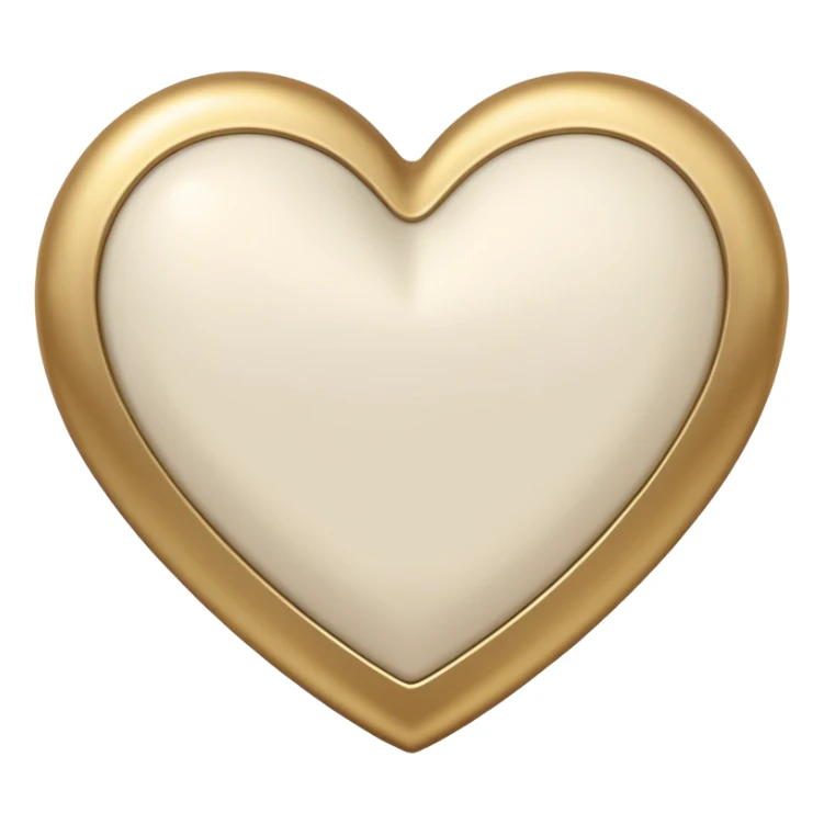 White heart  and beige gold heart sticker
