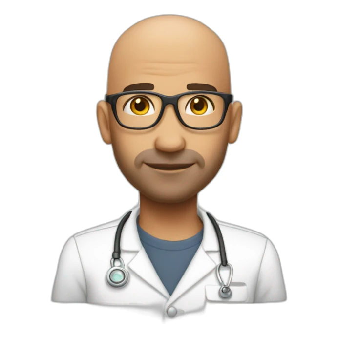 Bald 35 years therapist middleeast noglasses sticker