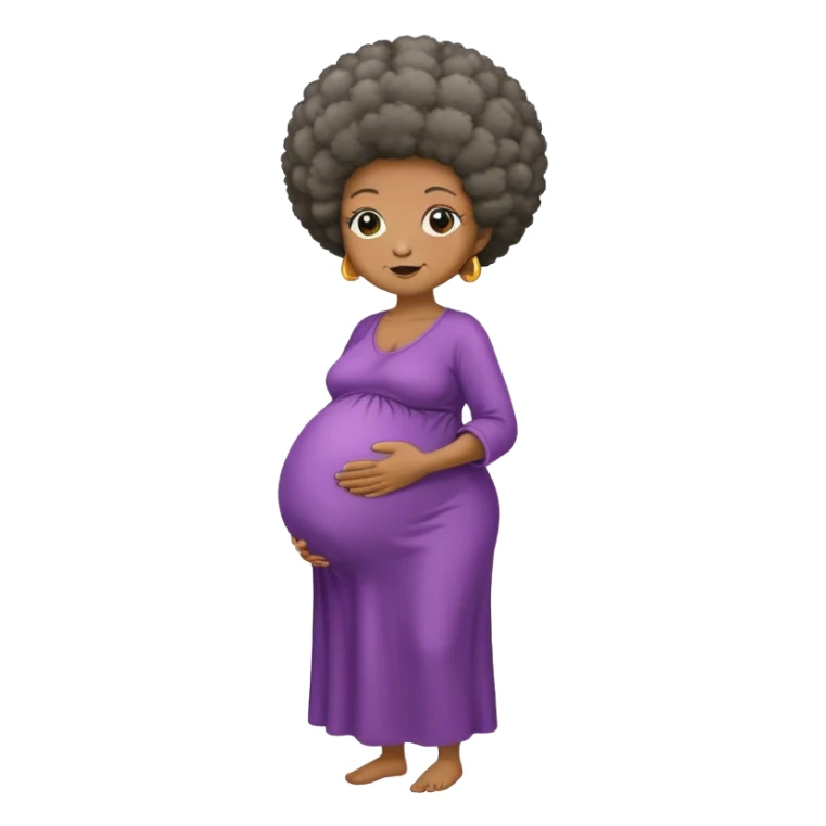 Old woman pregnant afro sticker