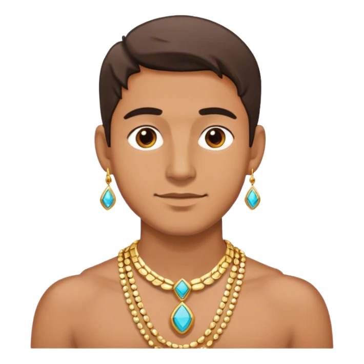 male portrait with jewelry sticker