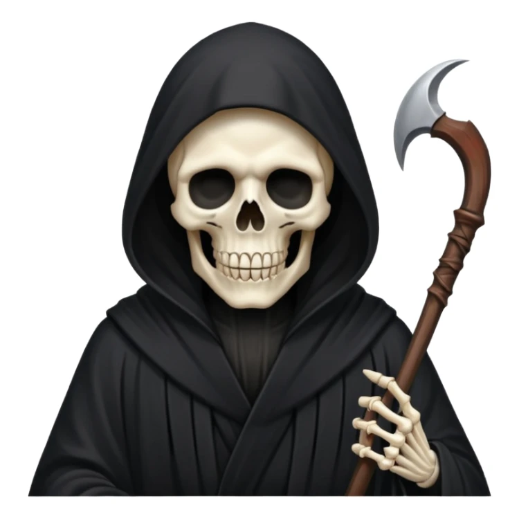 grim reaper not his face him in his black robe that cover his face  sticker