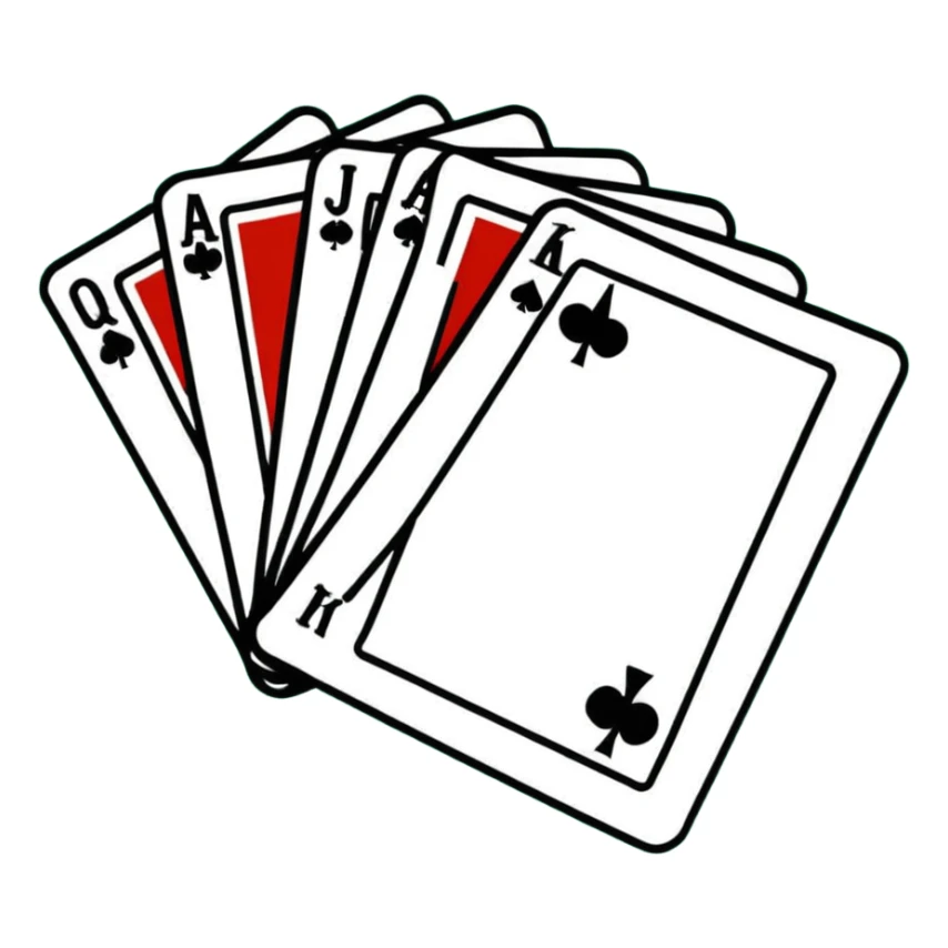 Canasta card game with red canasta meld and jokers sticker