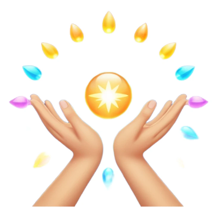 Healing hands of cosmic light sticker