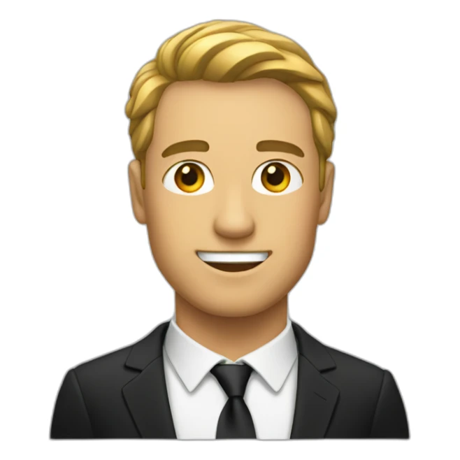 man in black tie sticker